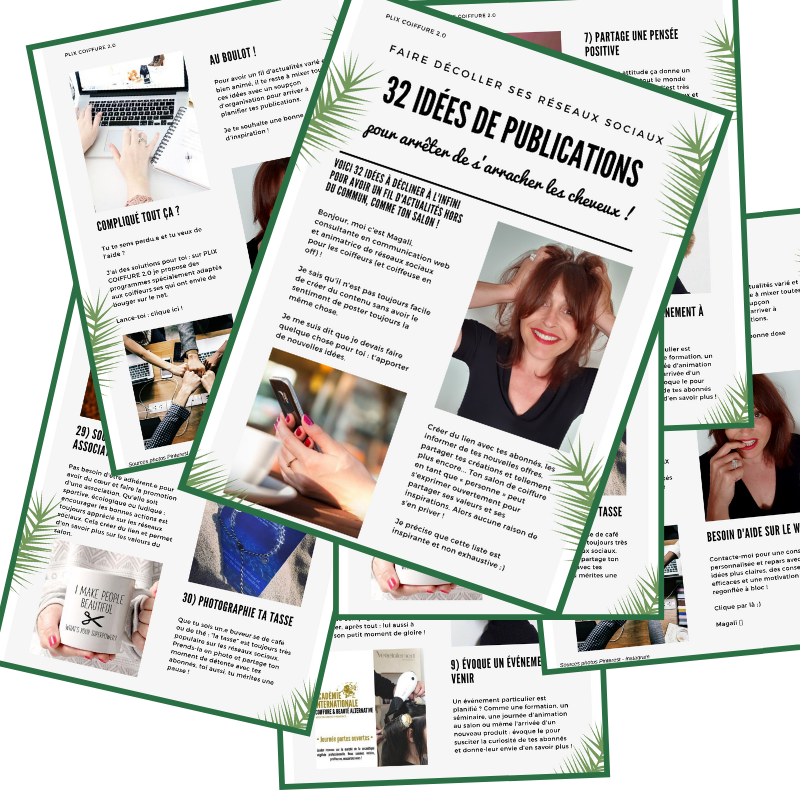 Idées de publications réseaux sociaux coiffeur
